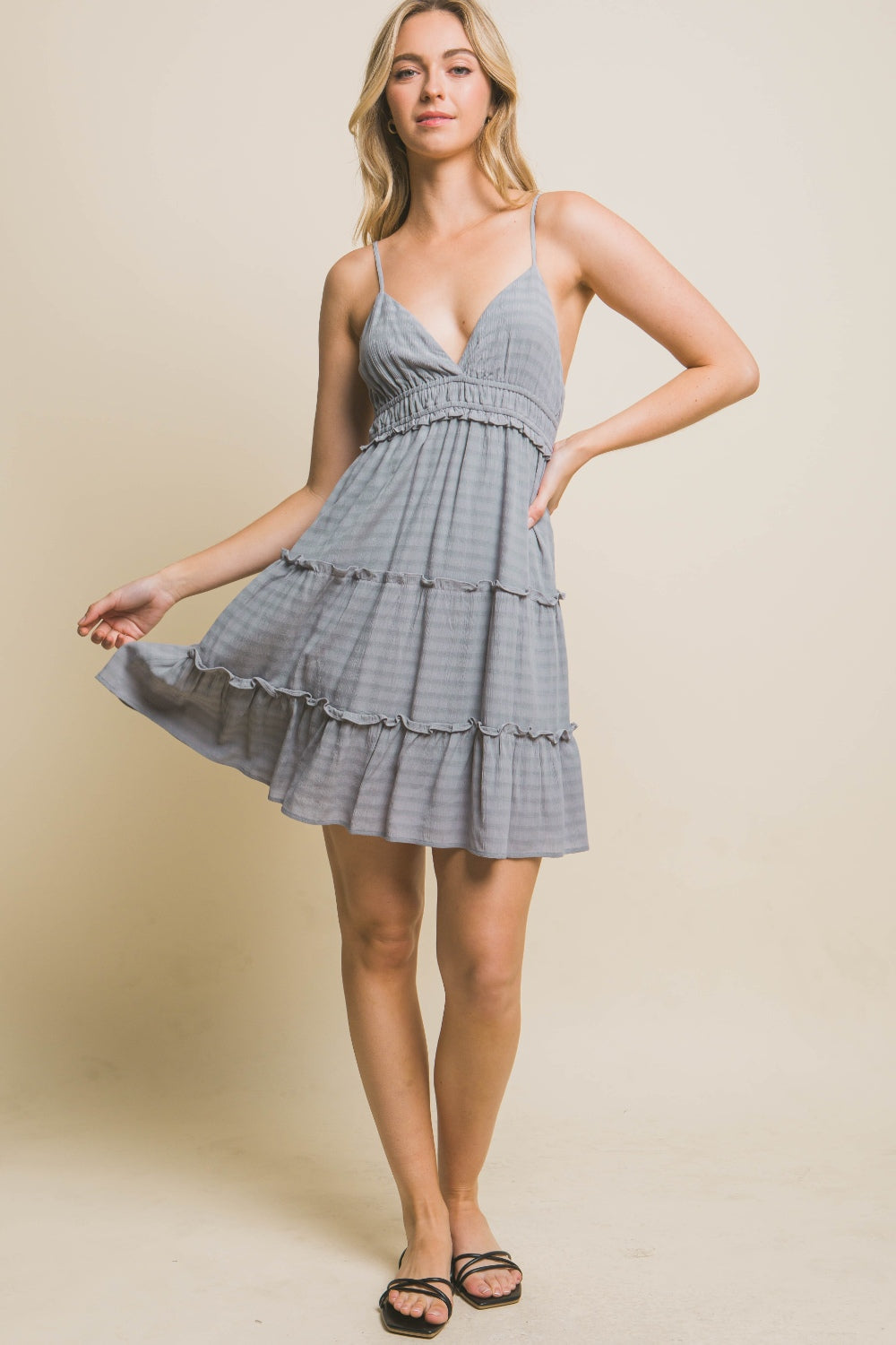 Love Tree Frill V-Neck Cami Dress-2