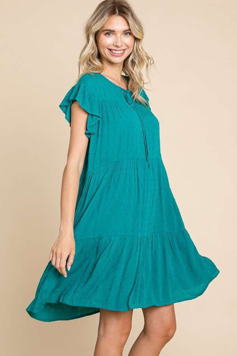 Culture Code Ruffle Cap Sleeve Tiered Dress-2